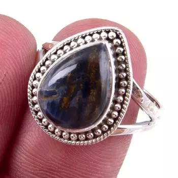Natural Pietersite Gemstone Handmade 925 Solid Sterling Silver Ring Size 9 t7C21