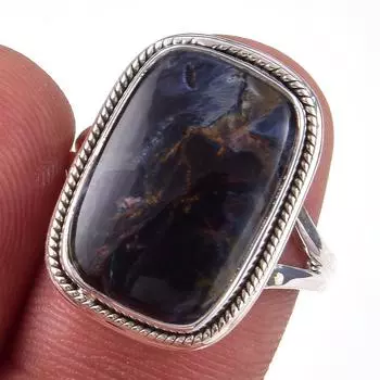 Natural Pietersite Gemstone Handmade 925 Solid Sterling Silver Ring S.7.5 E1o01
