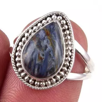 Natural Pietersite Gemstone Handmade 925 Solid Sterling Silver Ring Size 7 m8u96