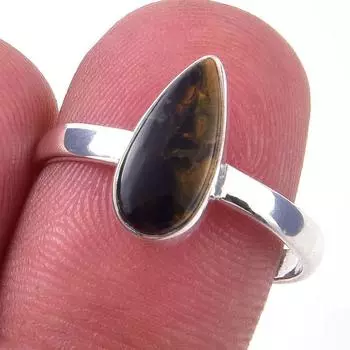 Natural Pietersite Gemstone Handmade 925 Solid Sterling Silver Ring Size 8 p4b63