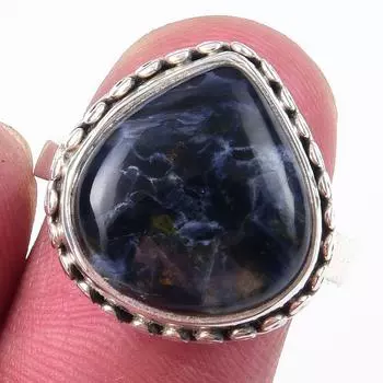 Natural Pietersite Gemstone Handmade 925 Solid Sterling Silver Ring Size 8 q8b31
