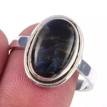 Natural Pietersite Gemstone Handmade 925 Solid Sterling Silver Ring Size 9 E6V73