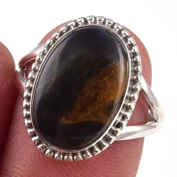 Natural Pietersite Gemstone Handmade 925 Solid Sterling Silver Ring Size 7 w3T55