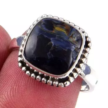 Natural Pietersite Gemstone Handmade 925 Solid Sterling Silver Ring Size 7 k4f22