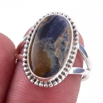 Natural Pietersite Gemstone Handmade 925 Solid Sterling Silver Ring Size 7 W3n74