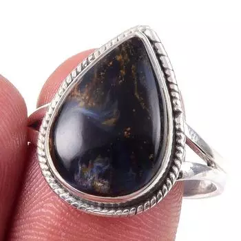 Natural Pietersite Gemstone Handmade 925 Solid Sterling Silver Ring Size 10 B2u67