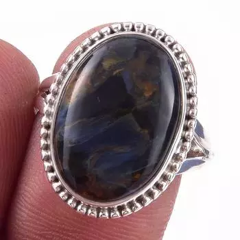 Natural Pietersite Gemstone Handmade 925 Solid Sterling Silver Ring Size 8 A4s93