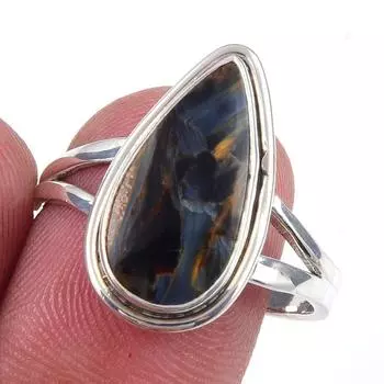Natural Pietersite Gemstone Handmade 925 Solid Sterling Silver Ring Size 9 i7a88