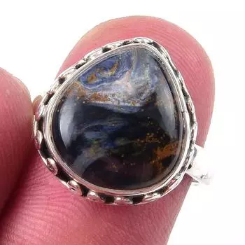Natural Pietersite Gemstone Handmade 925 Solid Sterling Silver Ring Size 6 s8s53