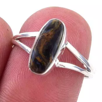 Natural Pietersite Gemstone Handmade 925 Solid Sterling Silver Ring Size 7 n3q95
