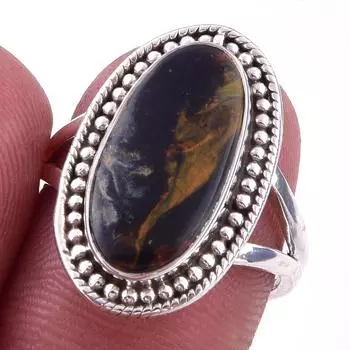 Natural Pietersite Gemstone Handmade 925 Solid Sterling Silver Ring Size 7 T0K14