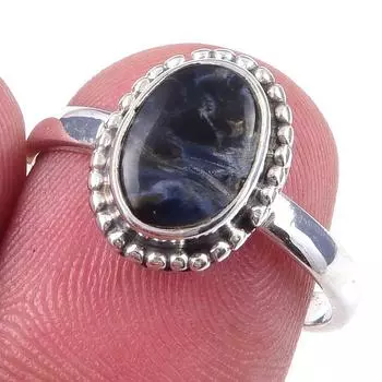 Natural Pietersite Gemstone Handmade 925 Solid Sterling Silver Ring Size 8 i1h93