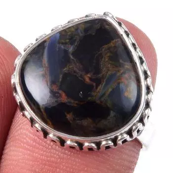 Natural Pietersite Gemstone Handmade 925 Solid Sterling Silver Ring S.6.5 w6b65