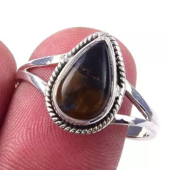Natural Pietersite Gemstone Handmade 925 Solid Sterling Silver Ring Size 10 F1J16