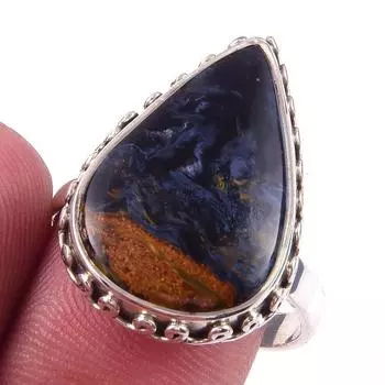 Natural Pietersite Gemstone Handmade 925 Solid Sterling Silver Ring Size 9 b3E99