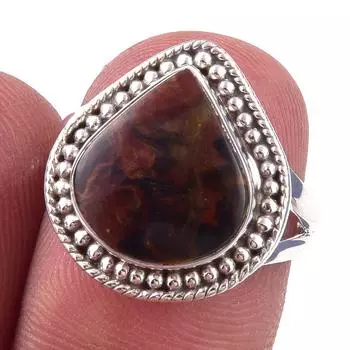 Natural Pietersite Gemstone Handmade 925 Solid Sterling Silver Ring Size 7 m5b52