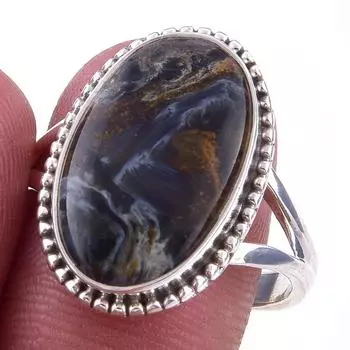 Natural Pietersite Gemstone Handmade 925 Solid Sterling Silver Ring S.9.5 I3R21
