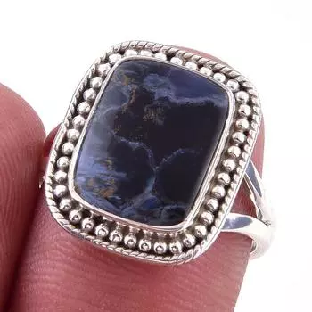 Natural Pietersite Gemstone Handmade 925 Solid Sterling Silver Ring Size 7 k1t34