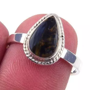 Natural Pietersite Gemstone Handmade 925 Solid Sterling Silver Ring Size 7 Y8k78