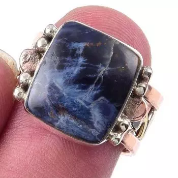 Natural Pietersite Gemstone Handmade 925 Sterling Silver Two Tone Ring S.7 Y7K55