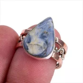Natural Pietersite Gemstone Two Tone 925 Sterling Silver Jewelry Ring S.7 M1V22