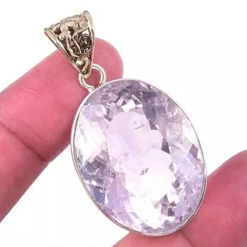 Natural Pink Amethyst Gemstone 925 Solid Sterling Silver Gift Pendant 1.75 h8i21