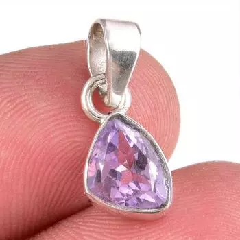 Natural Pink Amethyst Gemstone 925 Solid Sterling Silver Jewelry Pendant 1 d7V19