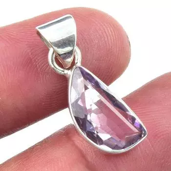 Natural Pink Amethyst Gemstone 925 Solid Sterling Silver Jewelry Pendant 1 N7o96