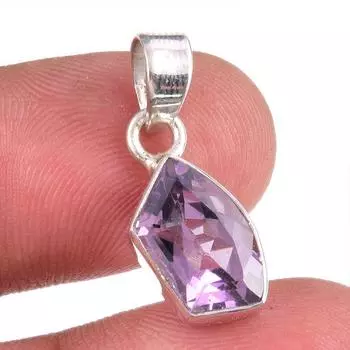 Natural Pink Amethyst Gemstone 925 Solid Sterling Silver Jewelry Pendant 1 P5c62