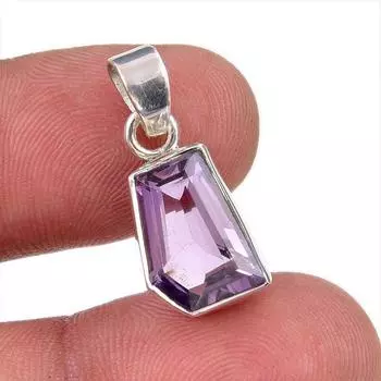 Natural Pink Amethyst Gemstone 925 Solid Sterling Silver Jewelry Pendant 1 P9v21