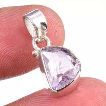 Natural Pink Amethyst Gemstone 925 Solid Sterling Silver Jewelry Pendant 1 g1A61