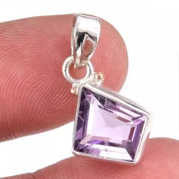 Natural Pink Amethyst Gemstone 925 Solid Sterling Silver Jewelry Pendant 1 Q5a00