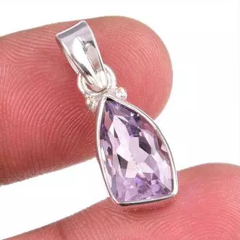 Natural Pink Amethyst Gemstone 925 Solid Sterling Silver Jewelry Pendant 1 P0w26