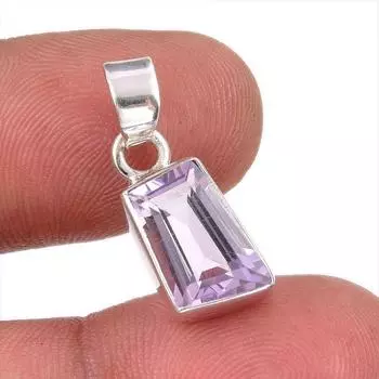 Natural Pink Amethyst Gemstone 925 Solid Sterling Silver Jewelry Pendant 1 P9u81