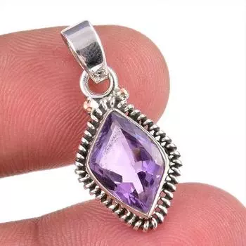 Natural Pink Amethyst Gemstone 925 Solid Sterling Silver Jewelry Pendant 1 r3C00