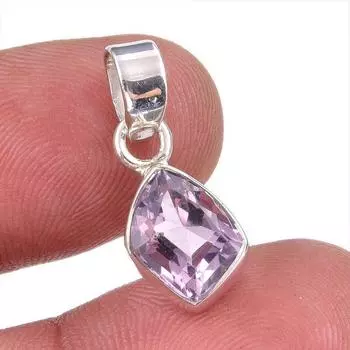 Natural Pink Amethyst Gemstone 925 Solid Sterling Silver Jewelry Pendant 1 G1A57