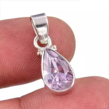 Natural Pink Amethyst Gemstone 925 Solid Sterling Silver Jewelry Pendant 1 e8O44