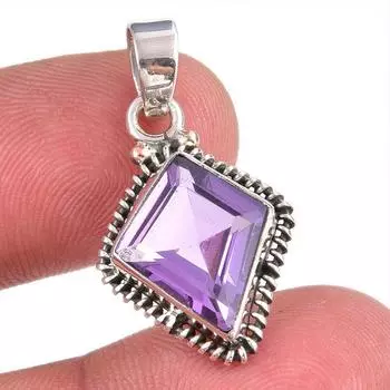 Natural Pink Amethyst Gemstone 925 Solid Sterling Silver Jewelry Pendant 1 Q1z30