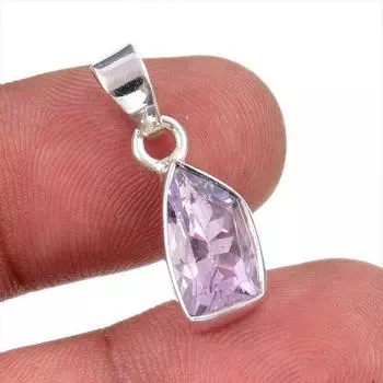 Natural Pink Amethyst Gemstone 925 Solid Sterling Silver Jewelry Pendant 1 J0l27