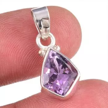 Natural Pink Amethyst Gemstone 925 Solid Sterling Silver Jewelry Pendant 1 v5q59