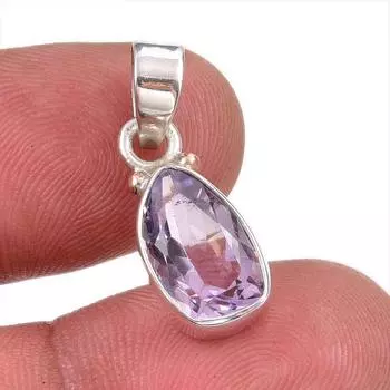 Natural Pink Amethyst Gemstone 925 Solid Sterling Silver Jewelry Pendant 1 n6E87