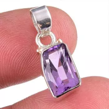 Natural Pink Amethyst Gemstone 925 Solid Sterling Silver Jewelry Pendant 1 H4D86