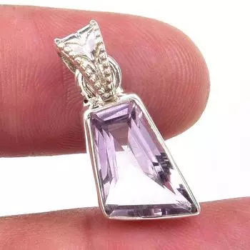 Natural Pink Amethyst Gemstone 925 Solid Sterling Silver Jewelry Pendant 1 M5w27