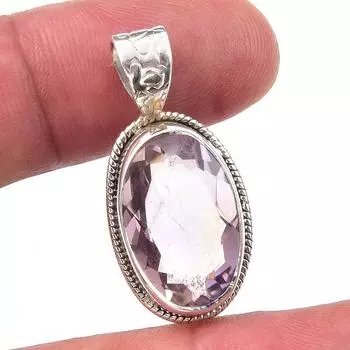Natural Pink Amethyst Gemstone 925 Solid Sterling Silver Gift Pendant 1.25 c5r74