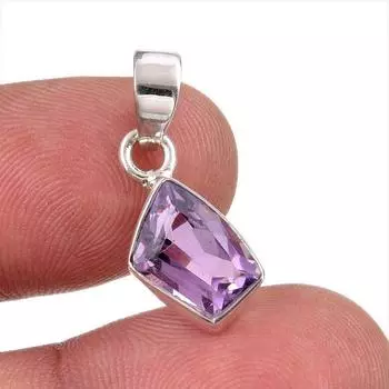 Natural Pink Amethyst Gemstone 925 Solid Sterling Silver Jewelry Pendant 1 B6z31