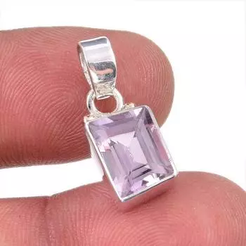 Natural Pink Amethyst Gemstone 925 Solid Sterling Silver Jewelry Pendant 1 y5S91