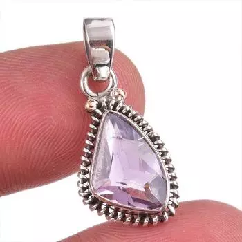 Natural Pink Amethyst Gemstone 925 Solid Sterling Silver Jewelry Pendant 1 N5d46