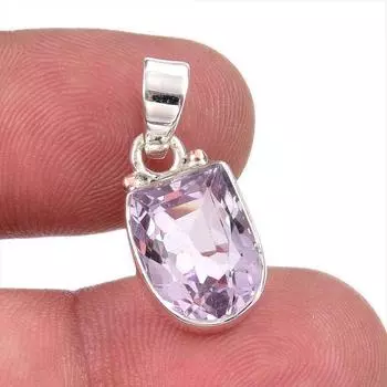 Natural Pink Amethyst Gemstone 925 Solid Sterling Silver Jewelry Pendant 1 k3I09