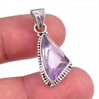 Natural Pink Amethyst Gemstone 925 Solid Sterling Silver Gift Pendant 1.25 e3w62