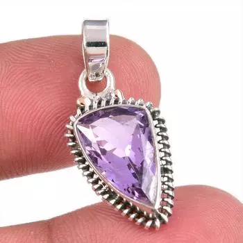 Natural Pink Amethyst Gemstone 925 Solid Sterling Silver Jewelry Pendant 1 a2t71